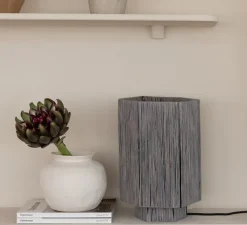 Lampe à poser, Panama L, gris, Ø24cm, H36cm - Good&Mojo