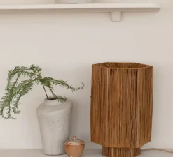 Lampe*Good&Mojo Lampe à poser, Panama L, , Ø24cm, H36cm - marron