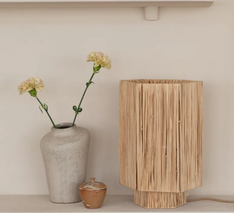 Lampe*Good&Mojo Lampe à poser, Panama L, , Ø24cm, H36cm - naturel