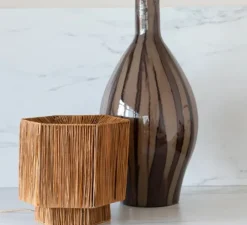 Lampe à poser, Panama S, marron, Ø28cm, H26cm - Good&Mojo