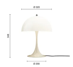 Lampe à poser, Panthella 320, beige opale, Ø32cm, H43,8cm - Louis Poulsen