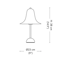 Lampe*Verpan Lampe à poser, Pantop 23, , Ø23cm, H38cm - marron foncé