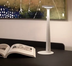 Lampe à poser, Papiria, blanc, LED, dim, 2700-3000-4000K, Ø12cm, H34cm - Karman