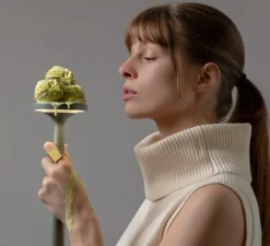 Lampe*Karman Lampe à poser, Papiria, , LED, dim, 2700-3000-4000K, Ø12cm, H34cm - vert sauge