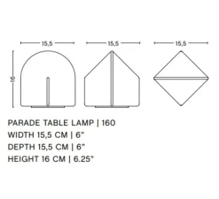 Lampe*HAY Lampe à poser, Parade 160, , LED, dim, 2800K, 150 lm, Ø15,5cm, H16cm - blanc coquillage