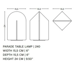Lampe*HAY Lampe à poser, Parade 240, , LED, dim, 2800K, 150 lm, Ø15,5cm, H24cm - vert mousse
