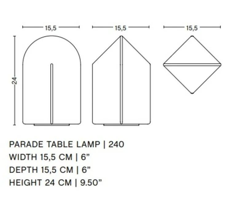 Lampe*HAY Lampe à poser, Parade 240, , LED, dim, 2800K, 150 lm, Ø15,5cm, H24cm - vert mousse