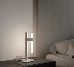 Lampe*Axolight Lampe à poser, Paralela, , LED, dim, 2700K, 315 lm, Ø19,8cm, H37,4cm - blanc