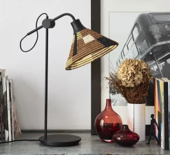 Lampe*Forestier Lampe à poser, Parrot, , Ø26cm, H62cm - marron