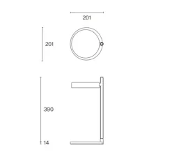 Lampe à poser, Pastille B2, blanc doux, LED, 2700K, 690lm, Ø20,1cm, H39cm - Wastberg