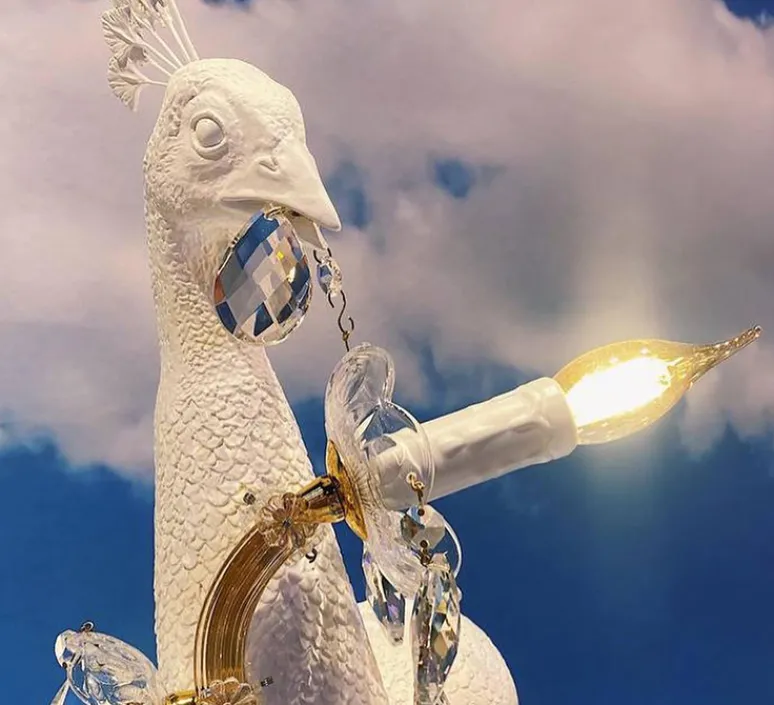 Enfants|Lampe*Seletti Lampe à poser, Peacock, , L100cm, H69cm - paon, blanc