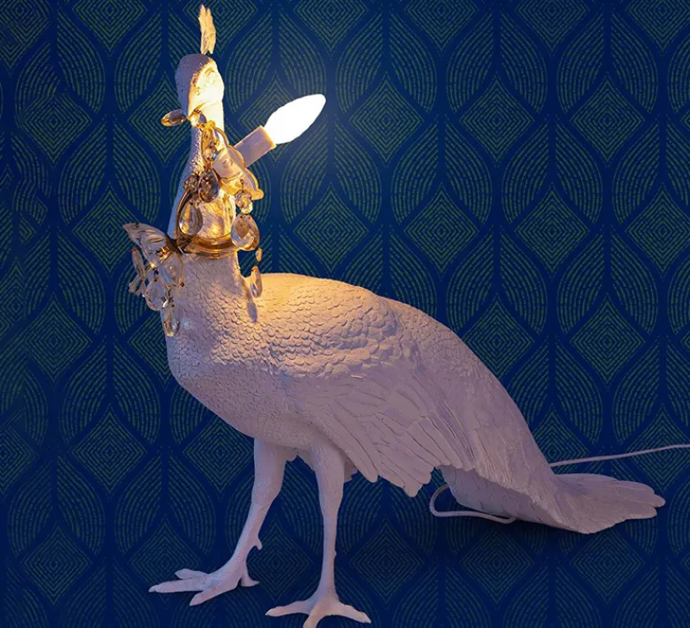Enfants|Lampe*Seletti Lampe à poser, Peacock, , L100cm, H69cm - paon, blanc