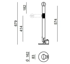 Lampe à poser, Periscopio, noir, L29,9cm, H67,9cm - Stilnovo