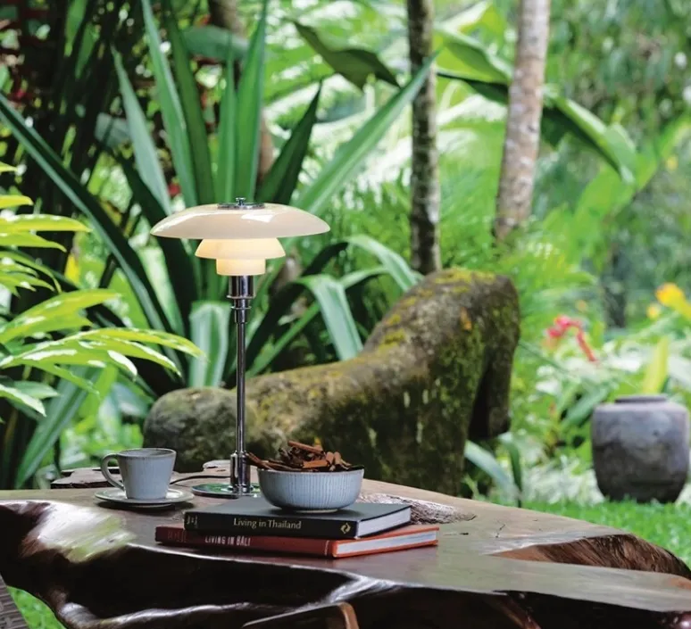 Lampe*Louis Poulsen Lampe à poser, PH 3/2, , Ø29cm, H47,2cm - chrome