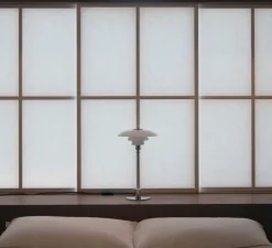 Lampe*Louis Poulsen Lampe à poser, PH 3/2, , Ø29cm, H47,2cm - chrome