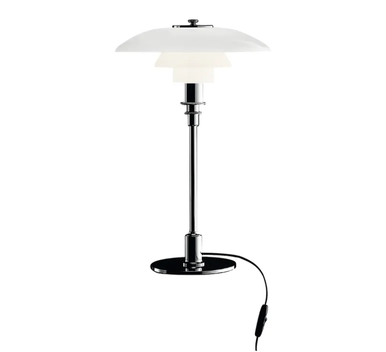 Lampe*Louis Poulsen Lampe à poser, PH 3/2, , Ø29cm, H47,2cm - chrome