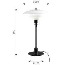 Lampe*Louis Poulsen Lampe à poser, PH 2/1 Lampe de Table, , LED, Ø20cm, H35,5cm - noir brillant