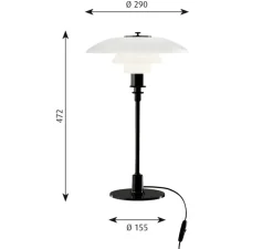 Lampe à poser, PH 3/2, noir, Ø29cm, H47,2cm - Louis Poulsen