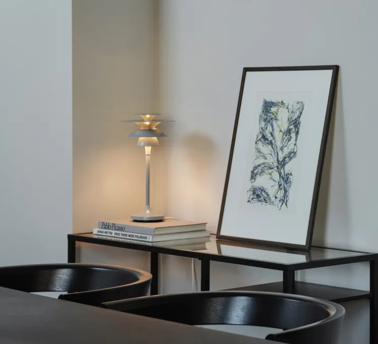 Lampe à poser, Picasso, bleu glace, Ø18cm, H34,8cm - Belid