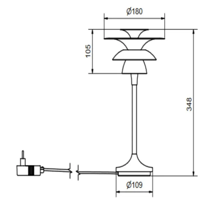Lampe à poser, Picasso, bleu glace, Ø18cm, H34,8cm - Belid