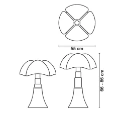 Lampe*Martinelli Luce Lampe à poser, PIPISTRELLO, variateur LED, , Ø55cm, H86cm - Martinelli blanc
