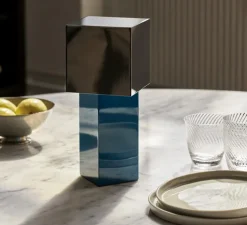 Lampe à poser, Pivot ATD7, bleu, argent, IP44, Ø10cm, H26cm - Andtradition