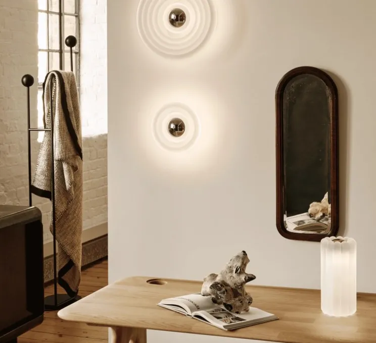 Lampe à poser, Press Frosted, verre givré, argent, IP55, LED, 2700K, Ø11,2cm, H21,5cm - Tom Dixon