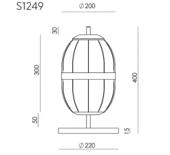 Lampe*Aromas del Campo Lampe à poser, Pull, S1249, , Ø22cm, H40cm - vieil or