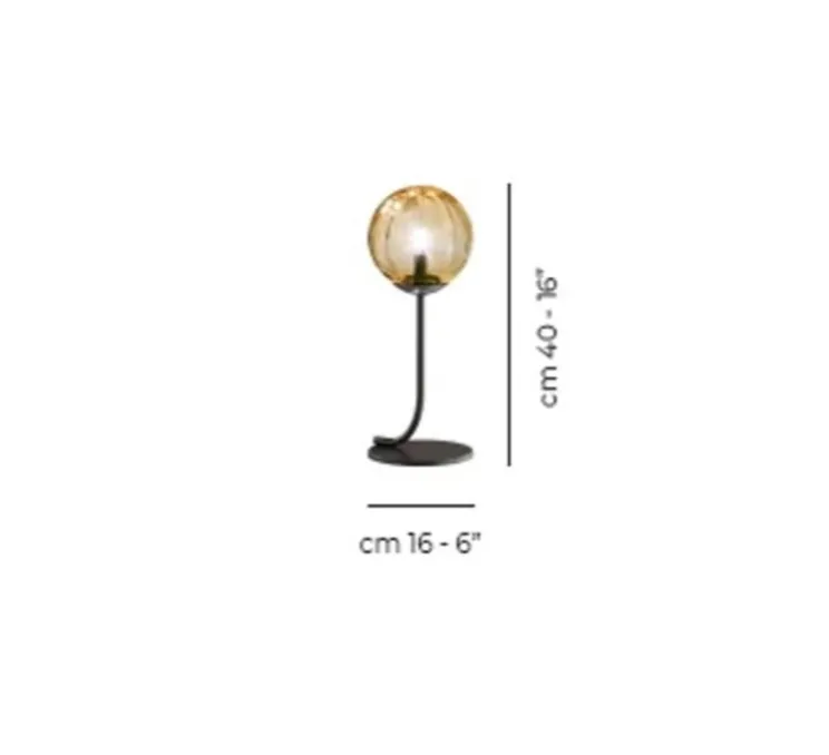 Lampe à poser, PUPPET LT P, ambre transparent, Ø16cm, H40cm - Vistosi