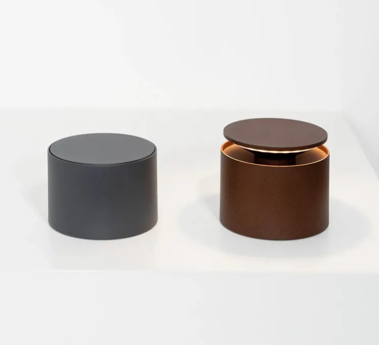 Lampe à poser, Push-Up, corten, IP54, LED, dim, 2200-3000K, 207 - 235 - 248 lm, Ø12cm, H10cm - Zafferano
