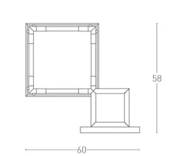 Lampe à poser, Quadro, laiton, marbre blanc, LED, dim, 2700k, 2000 lm, L60cm, H58cm - Lumen Center Italia