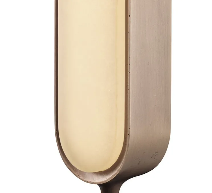 Lampe à poser, Quatre Cent Quarante, Bronze patiné et blanc albâtre, LED, 2700K, 100 lm, L6,1cm, H50cm - Entrelacs