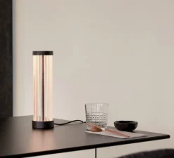 Lampe*SLV Lampe à poser, Quimera, , LED, dim, 2700-3000K, 120 lm, Ø8cm, H27,7cm - bronze foncé mat