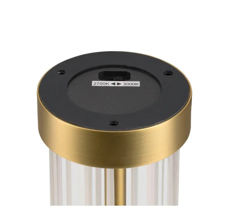 Lampe à poser, Quimera, laiton brossé, LED, dim, 2700-3000K, 120 lm, Ø8cm, H27,7cm - SLV