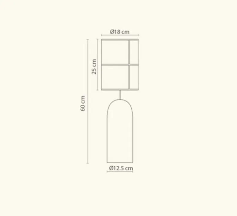 Lampe*Robin Lampe à poser, Rania , gris clair , Ø18cm, H60cm - Beige, gris clair