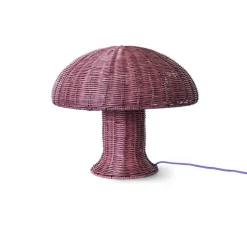 Lampe à poser, Rattan, burgundy, Ø34cm, H30cm - HK Living