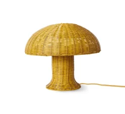 Lampe*HKLIVING Lampe à poser, Rattan, , Ø34cm, H30cm - HK Living moutarde