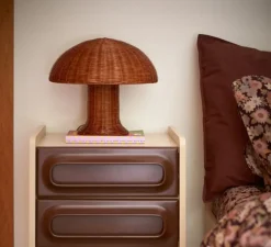 Lampe à poser, Rattan, naturel, Ø34cm, H30cm - HK Living