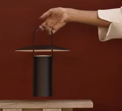 Lampe*Audo Copenhagen Lampe à poser, Ray, , IP44, LED, dim, 2700K, 150 lm, Ø21,2cm, H23,5cm - noir