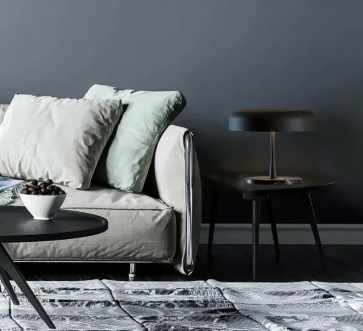 Lampe à poser, Rea, Marbre noir, Ø38cm, H33cm - Robin