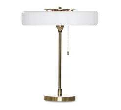 Lampe*Bert frank Lampe à poser, Revolve, , Ø35cm, H42cm - blanc, laiton