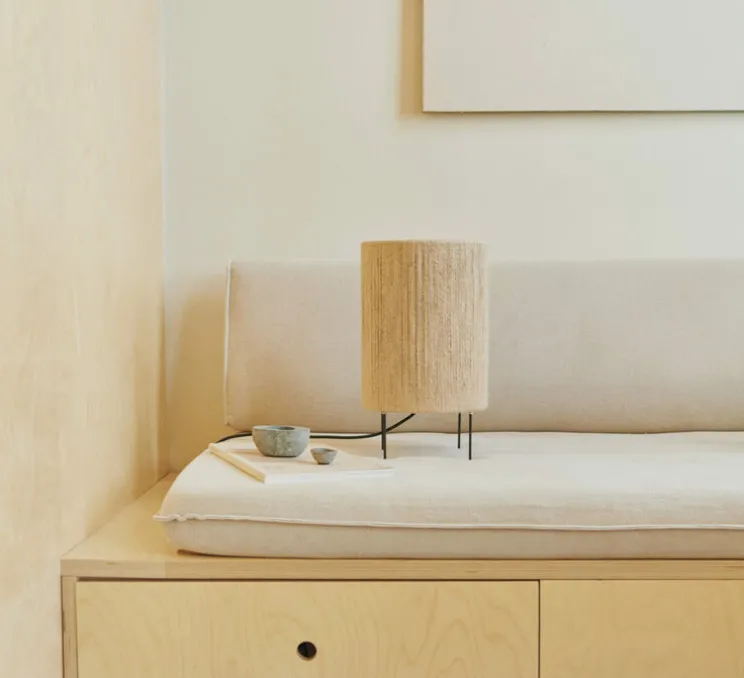 Lampe à poser, Ro, jute, Ø23cm, H40cm - Made by Hand