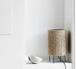 Lampe à poser, Ro, jute, Ø23cm, H40cm - Made by Hand