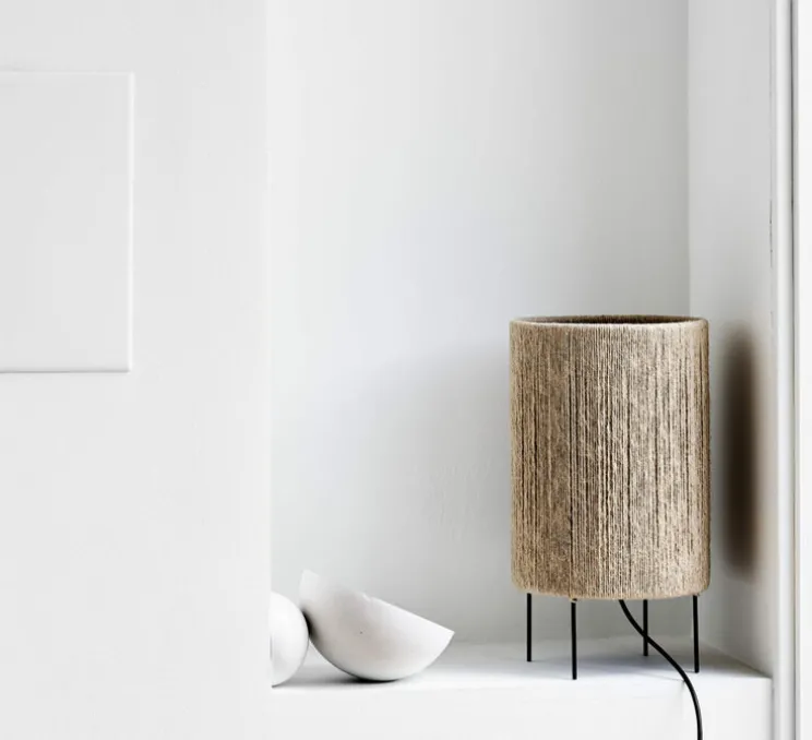 Lampe à poser, Ro, jute, Ø23cm, H40cm - Made by Hand