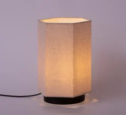 Lampe*Robin Lampe à poser, Roxi, , Ø22cm, H34,5cm - crème, base noire