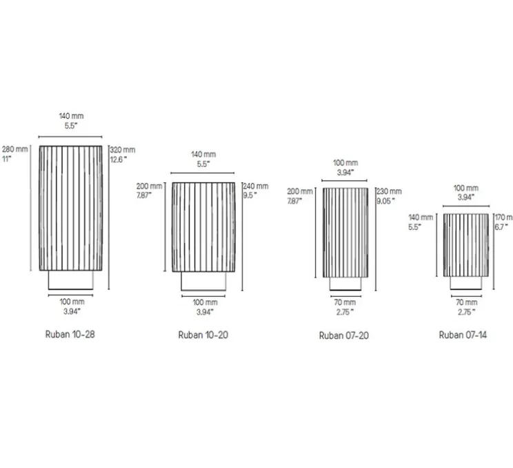 Lampe à poser, Ruban 07-14, graphite satiné, Ø10cm, H17cm - CVL