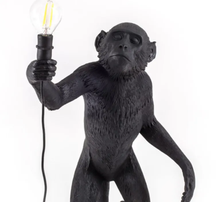 Lampe*Seletti Lampe à poser, Singe, Monkey Standing, , H54cm, Outdoor - noir