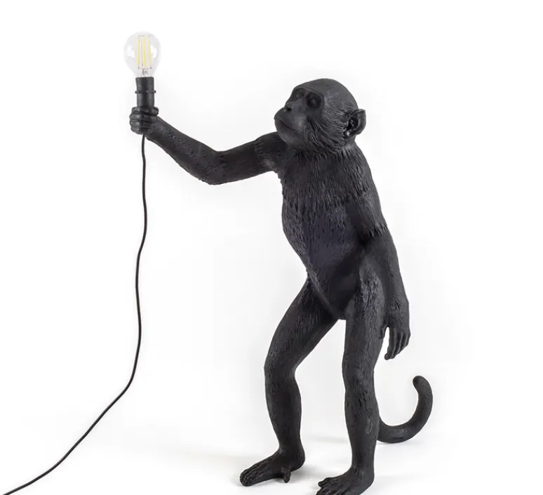 Lampe*Seletti Lampe à poser, Singe, Monkey Standing, , H54cm, Outdoor - noir