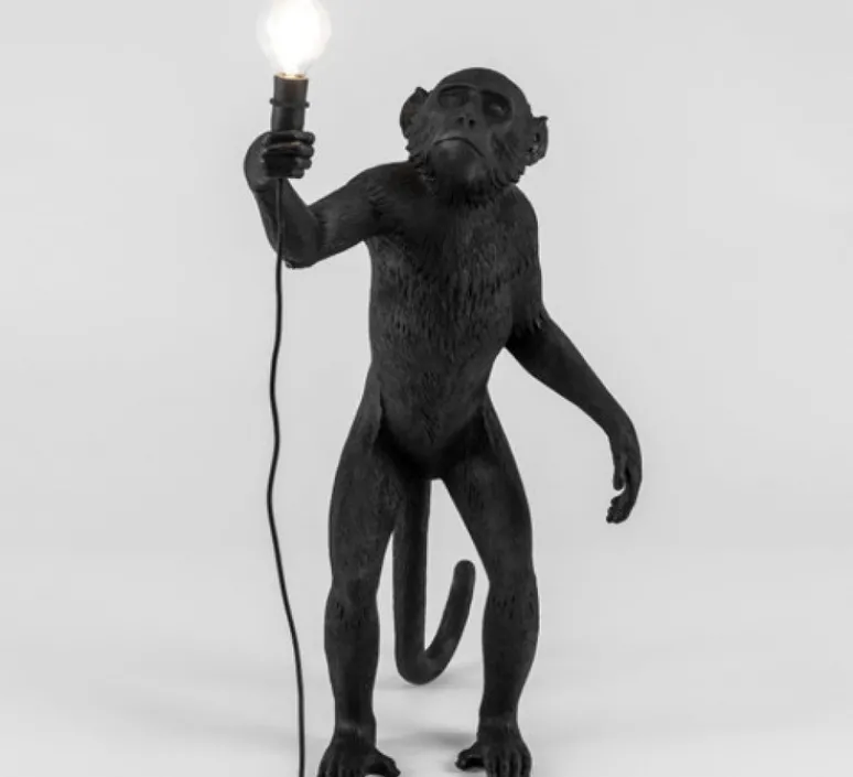 Lampe*Seletti Lampe à poser, Singe, Monkey Standing, , H54cm, Outdoor - noir