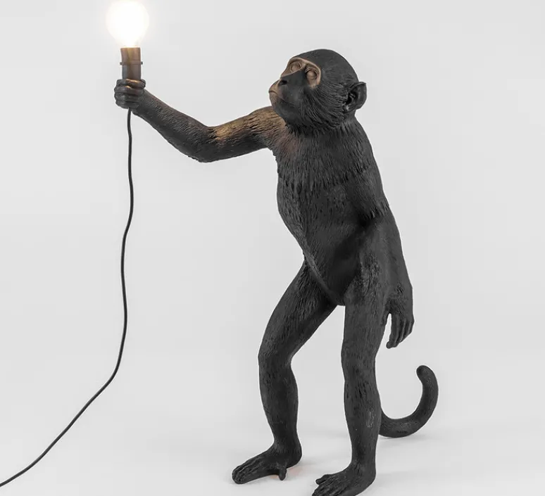 Lampe*Seletti Lampe à poser, Singe, Monkey Standing, , H54cm, Outdoor - noir